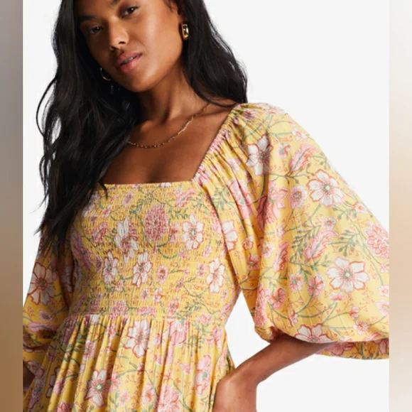 Billabong Floral Paradise Days Mini Dress Size Large - Picture 3 of 11